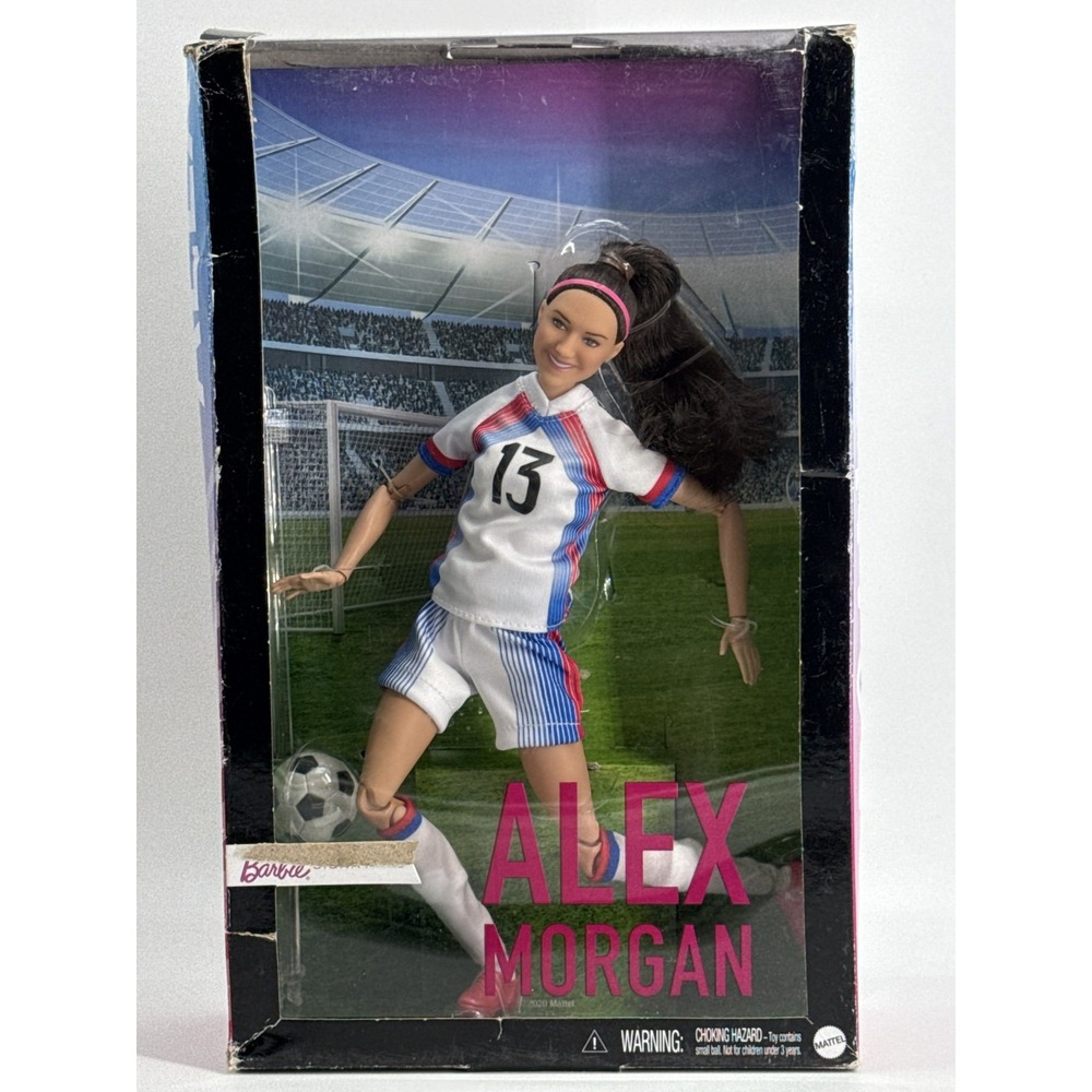 Barbie Signature Alex Morgan Doll 2020 #13 Soccer Player Mattel – Damaged Box